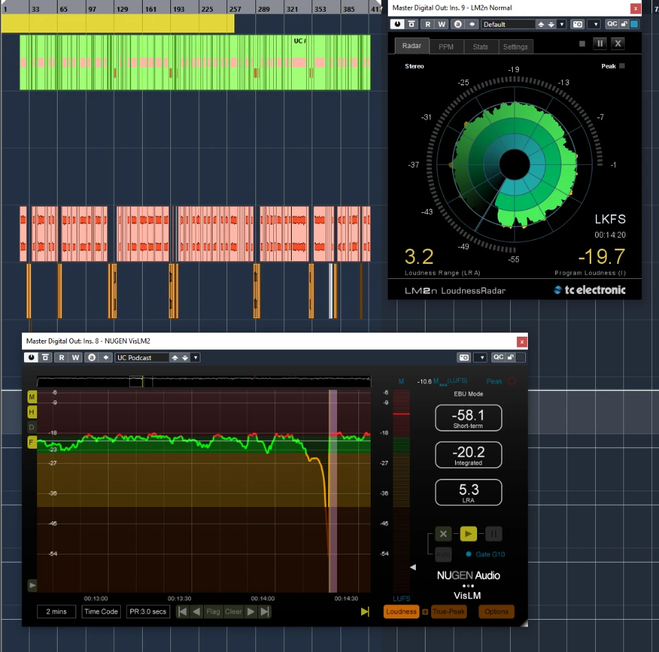 Lautstärkeanalyse eines Podcasts nach LUFS mit einem VST3 Plugin